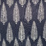 Large fern black with white print