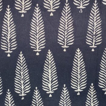 Large fern black with white print