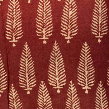 Large fern - rust with beige print