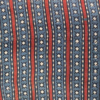Khadi stripes and diamonds - blue / red / black 110cm remnant