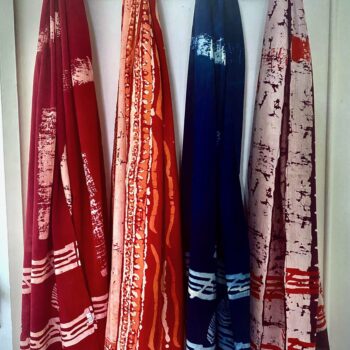 Handprinted screenprinted cotton scarf
