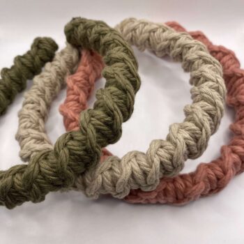 Boho style twisted macrame headband - wide