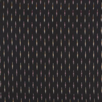 Black Ikat 100% cotton fabric 1mtr remnant