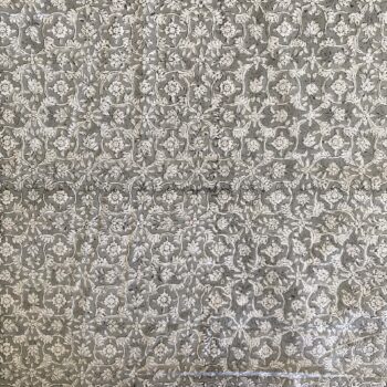 Grey and white blockprinted Indian fabric