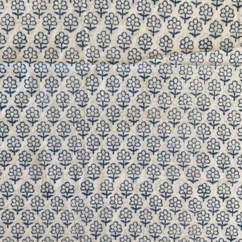 Blue flower print Indian cotton fabric