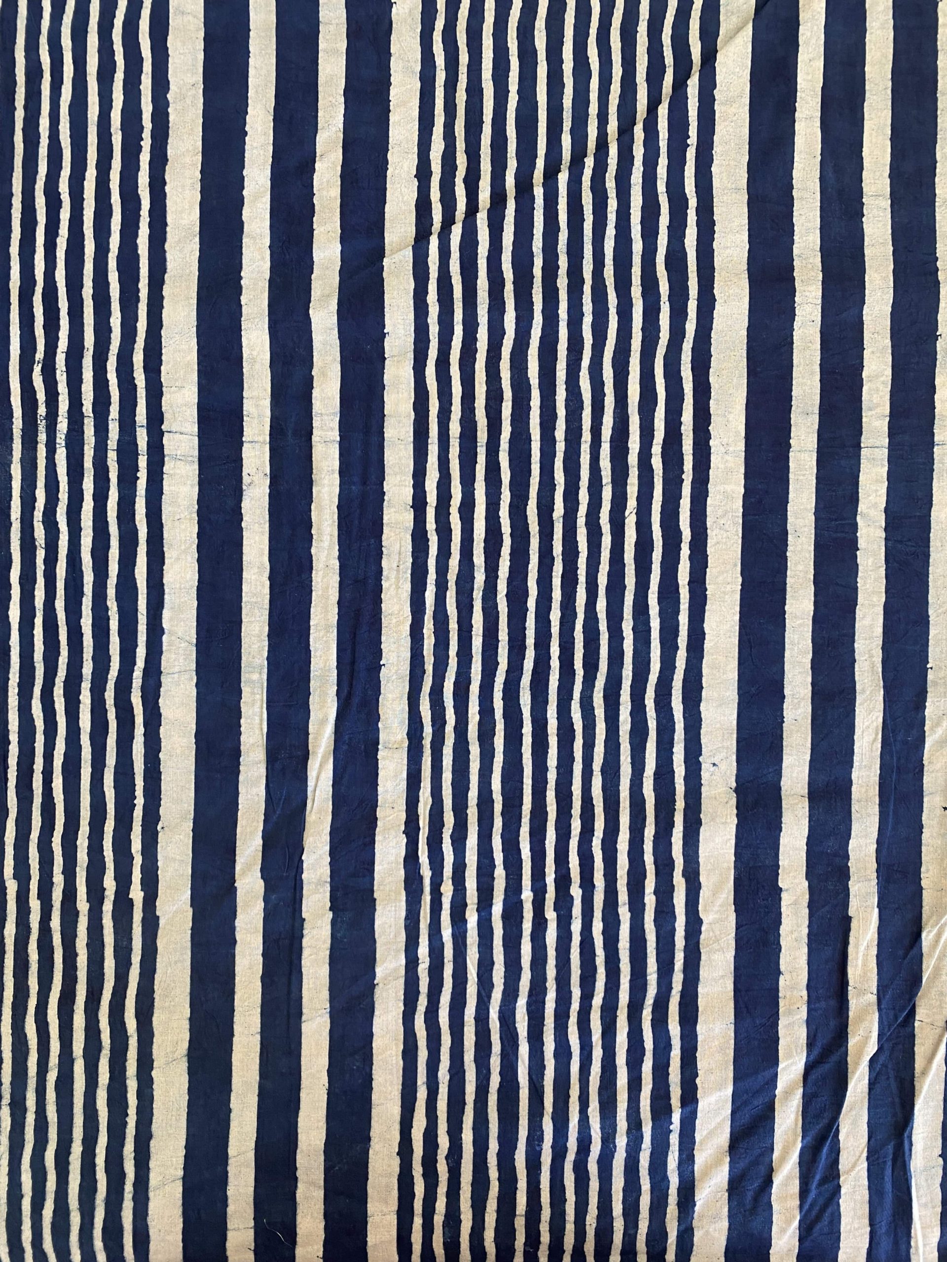 Indigo striped Indian cotton fabric - bhumi & pari