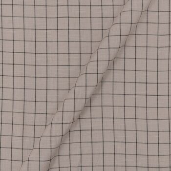 Slub cotton ash grey check - 1.25m remnant