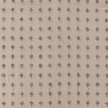 Handloom off-white black ikat fabric