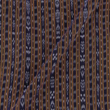 Cotton sambalpuri ikat pattern deep purple colour fabric 1.25 metres remnant