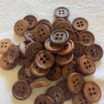 Natural Wood Small Button | 4 hole | 15mm