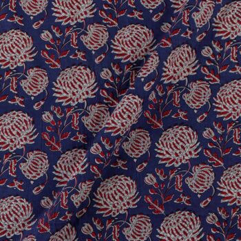 100% Cotton indigo jaal print fabric