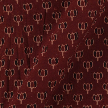 Gamathi natural dyed floral print maroon fabric