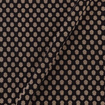 Gamathi natural dyed floral print black fabric