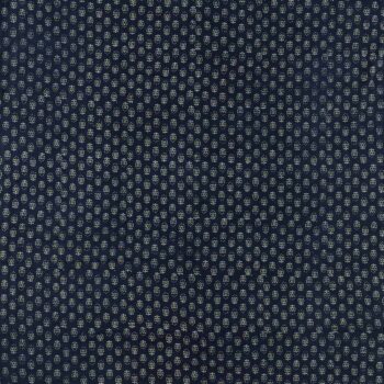 Ajrakh style indigo blue natural dye small floral print fabric