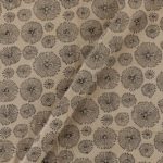 Bagru off-white geometric pattern hand block print fabric - 1mtr
