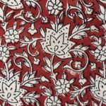 Red and white floral fabric