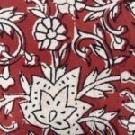 Red and white floral fabric