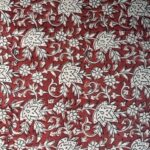 Red and white floral fabric