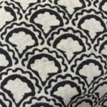 Coffee & beige fan print fabric