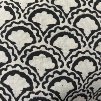 Coffee & beige fan print fabric