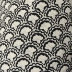 Coffee & beige fan print fabric