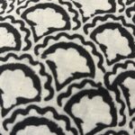 Coffee & beige fan print fabric