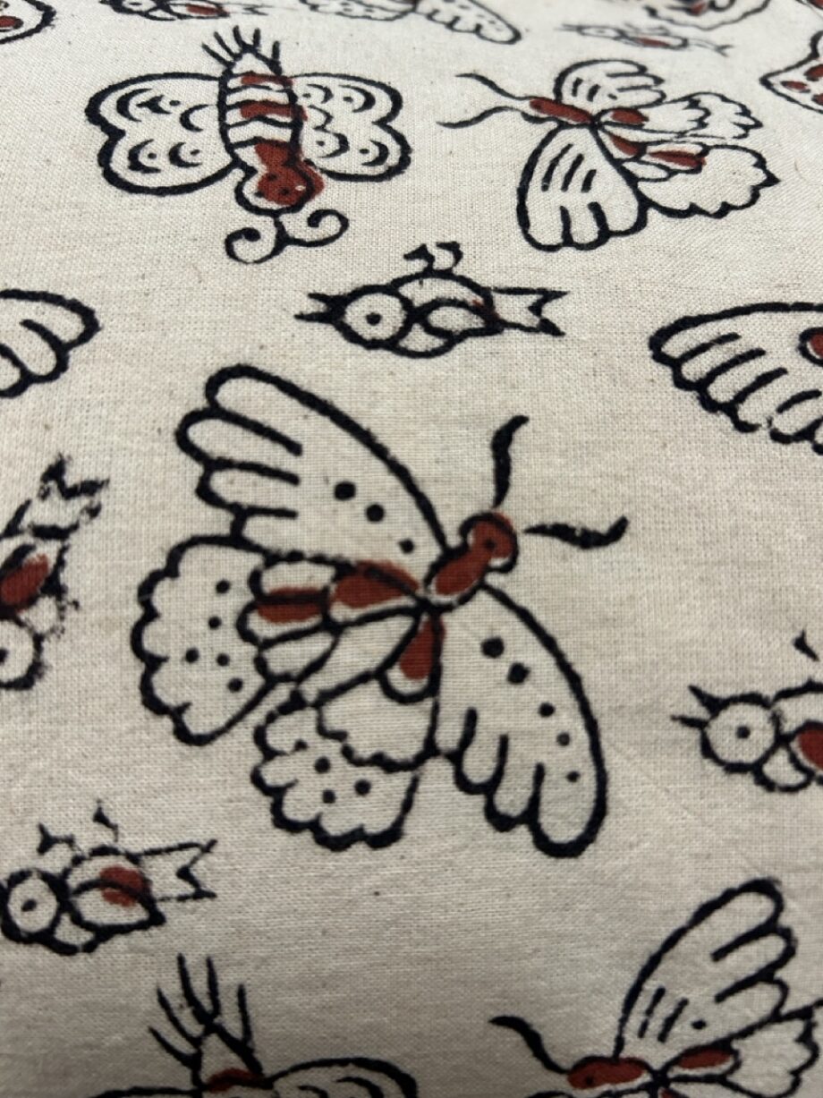 Butterfly & bird printed fabric