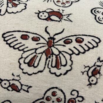 Butterfly & bird printed fabric