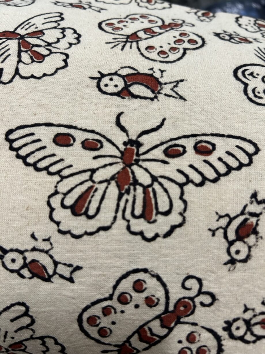 Butterfly & bird printed fabric