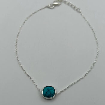 Elegant silver gemstone bracelet - Turquoise