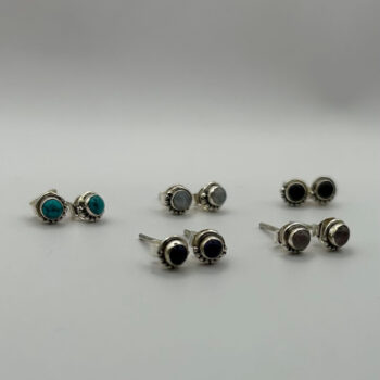 Sterling silver gemstone stud earrings