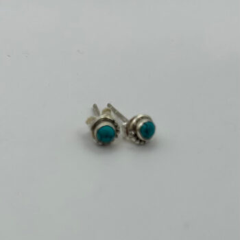 Sterling silver gemstone stud earrings - Turquoise