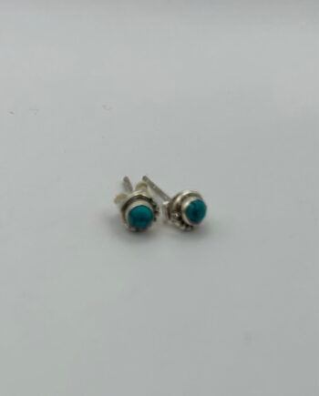 Sterling silver gemstone stud earrings - Turquoise