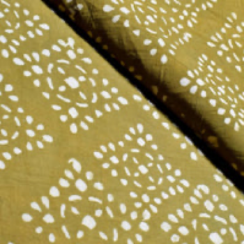 Olive Green Dabu Handblock Print Fabric 1.30 Metres