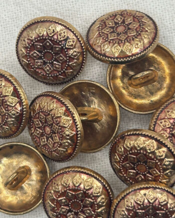 18mm Decorative Pink-Brown Metal Button