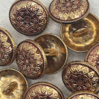18mm Decorative Pink-Brown Metal Button