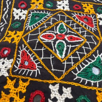 Large Kutch Hand Embroidered Patch, Square