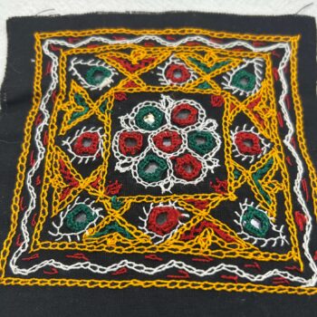 Medium Red Kutch Hand Embroidered Patch