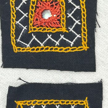 Small Black Kutch Hand Embroidered Patch