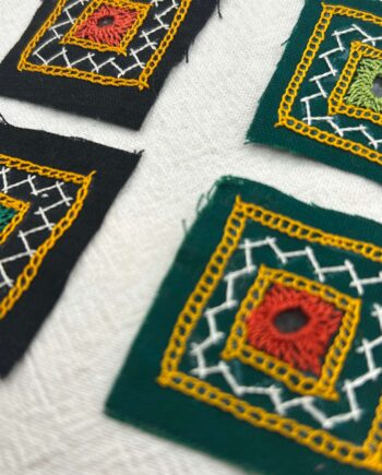 Small Green Kutch Hand Embroidered Patch