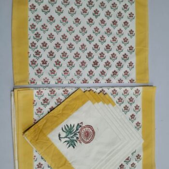 Indian Hand Block Printed Placemats & Napkins Set