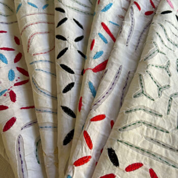 Embroidered applique cutwork pillowcases