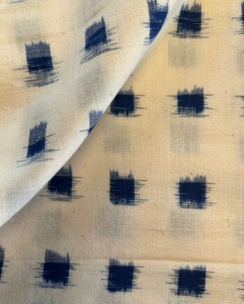 Blue & White Double Ikat Fabric