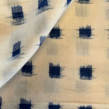 Blue & White Double Ikat Fabric