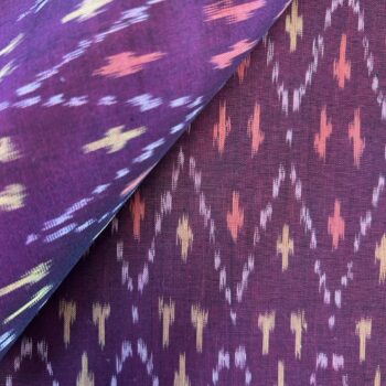 Maroon Mercerized Ikat Fabric