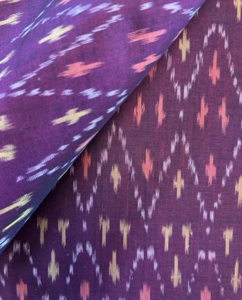 Maroon Mercerized Ikat Fabric