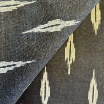 Navy & White Single Ikat Fabric
