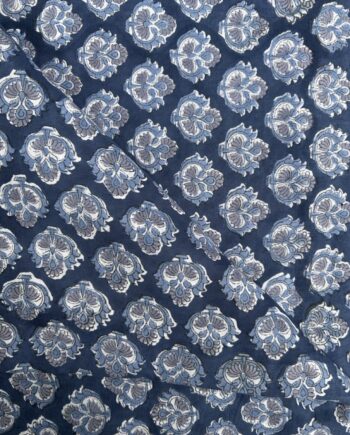 Classic Indigo Colour Buta Hand Block Printed Artisan Cotton Fabric