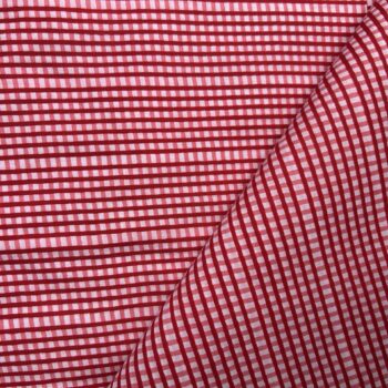 Crimson & Pink Micro-Gingham Check Cotton Fabric