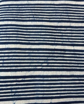 Indigo Navy Stripe Cotton Fabric